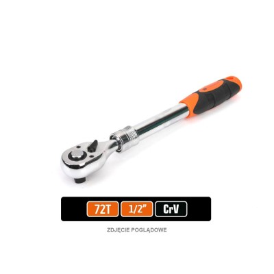 Grzechotka teleskopowa 1/2" 72T, CR-V, Teger G106 | Exvi