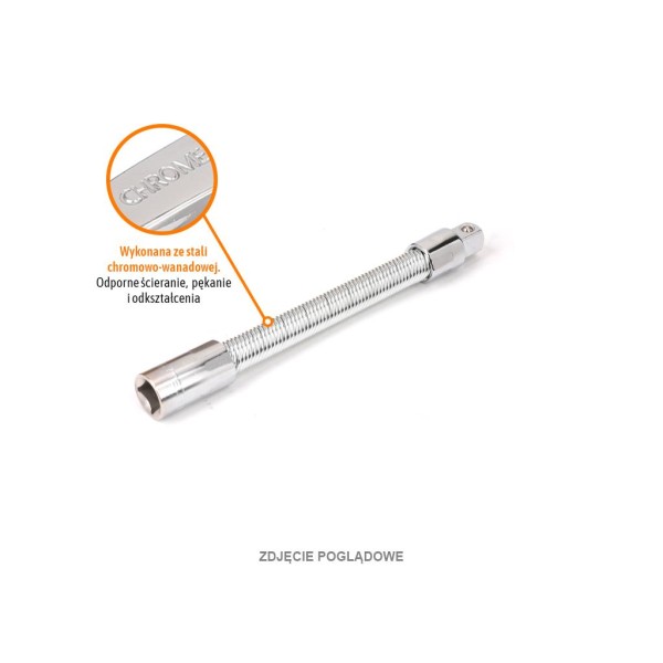 Przedłużka do nasadek 1/4" giętka 150 mm PRZE116 | Exvi