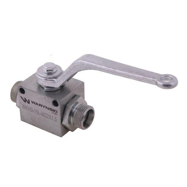 Zawór kulowy hydrauliczny 3-drogowy WKH3-15L-M22X1.5 | Exvi