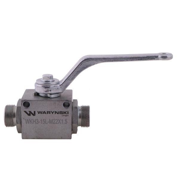 Zawór kulowy hydrauliczny 3-drogowy WKH3-15L-M22X1.5 | Exvi