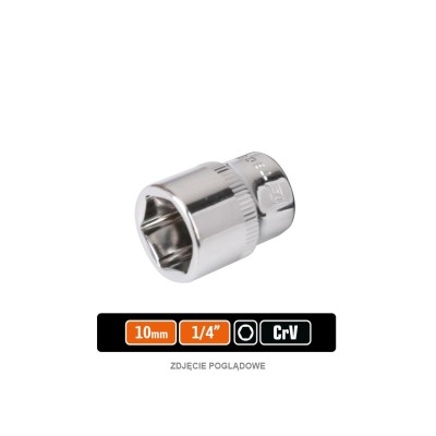 Klucz nasadowy 1/4" sześciokątny 10 mm, CR-V KNS309 | Exvi
