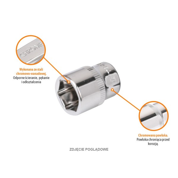 Klucz nasadowy 1/4" sześciokątny 10 mm, CR-V KNS309 | Exvi