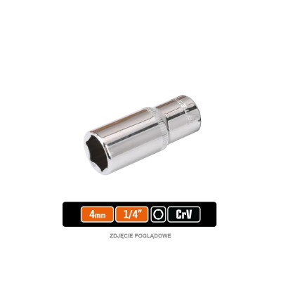 Klucz nasadowy 1/4" sześciokątny długi 4 mm KNS401 | Exvi