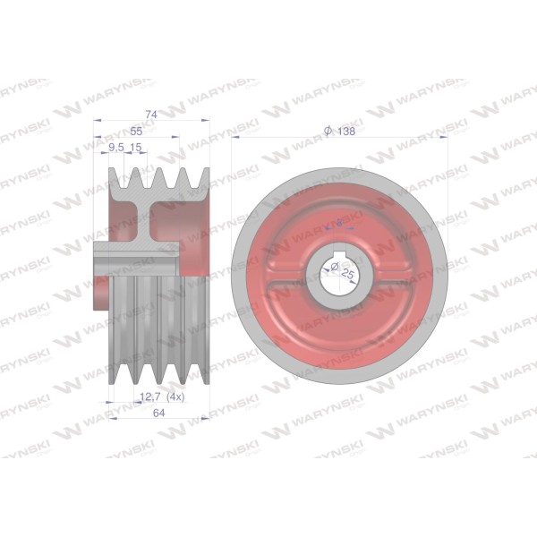Koło pasowe małe zastosowanie Kosiarka 5036010250 | Exvi