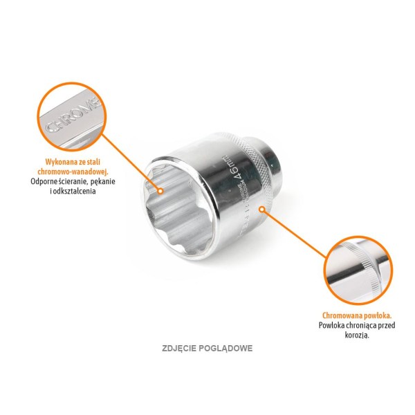 Klucz nasadowy 3/4" dwunastokątny 17 mm KND301 | Exvi