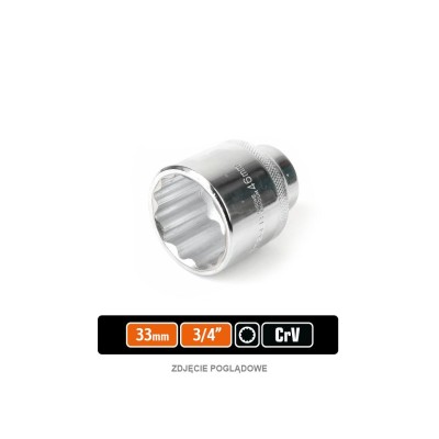 Klucz nasadowy 3/4" dwunastokątny 33 mm KND309 | Exvi
