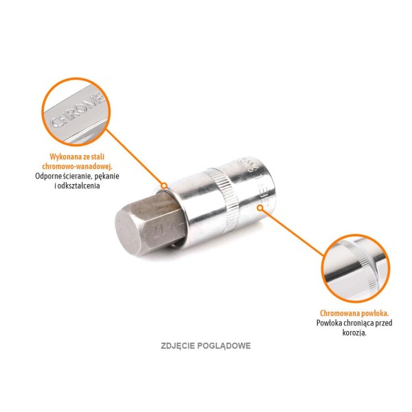 Klucz nasadowy 1/2" z bitem HEX H4x55 mm KNH101 | Exvi