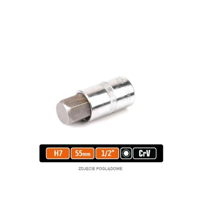 Klucz nasadowy 1/2" z bitem HEX H7x55 mm KNH104 | Exvi