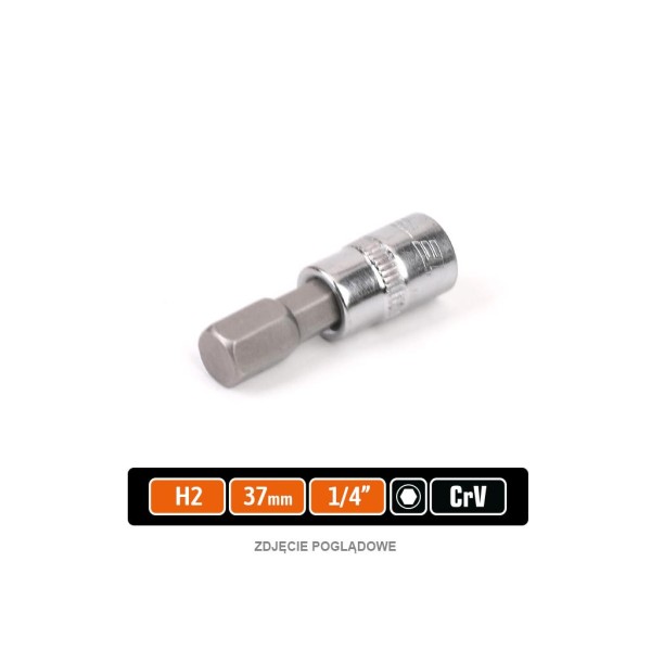 Klucz nasadowy 1/4" z bitem HEX H2x37 mm KNH301 | Exvi