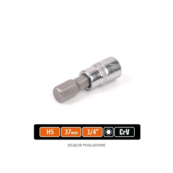 Klucz nasadowy 1/4" z bitem HEX H5x37 mm KNH304 | Exvi
