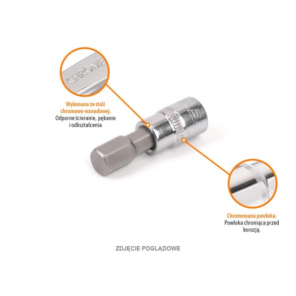 Klucz nasadowy 1/4" z bitem HEX H8x37 mm KNH307 | Exvi