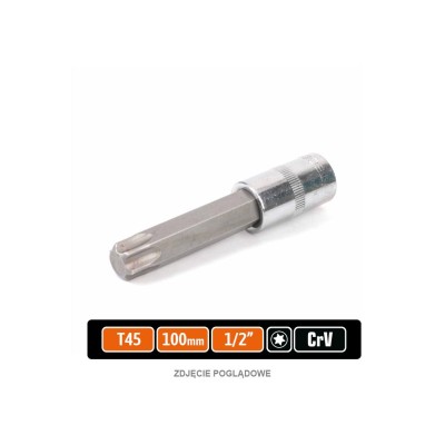 Klucz nasadowy 1/2" z bitem TORX T45x100 mm KNT206 | Exvi