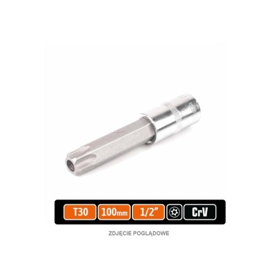 Klucz nasadowy 1/2" z bitem TORX T30x100 mm KNT404 | Exvi