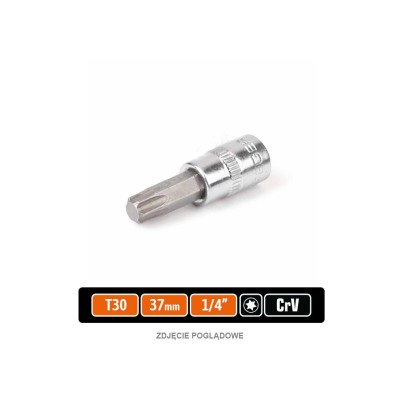 Klucz nasadowy 1/4" z bitem TORX T30x37 mm KNT608 | Exvi