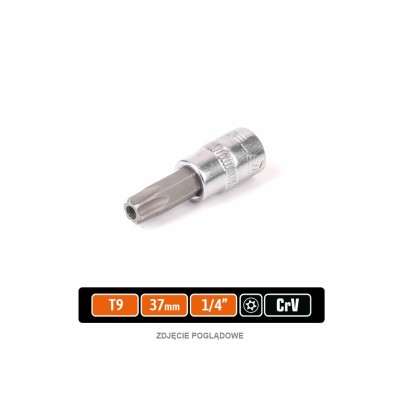 Klucz nasadowy 1/4" z bitem TORX T9x37 mm KNT702 | Exvi