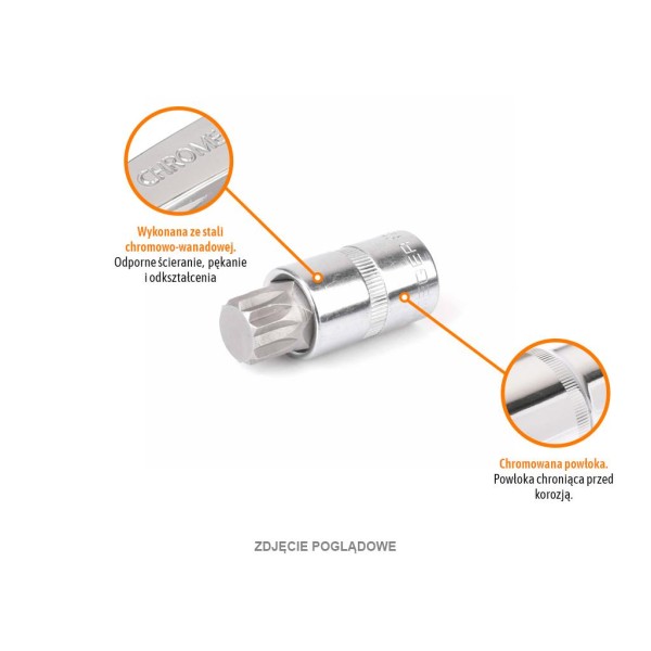 Klucz nasadowy 1/2" z bitem SPLINE M6x55 mm KNSP102 | Exvi