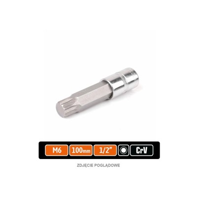 Klucz nasadowy 1/2" z bitem SPLINE M6x100 KNSP202 | Exvi