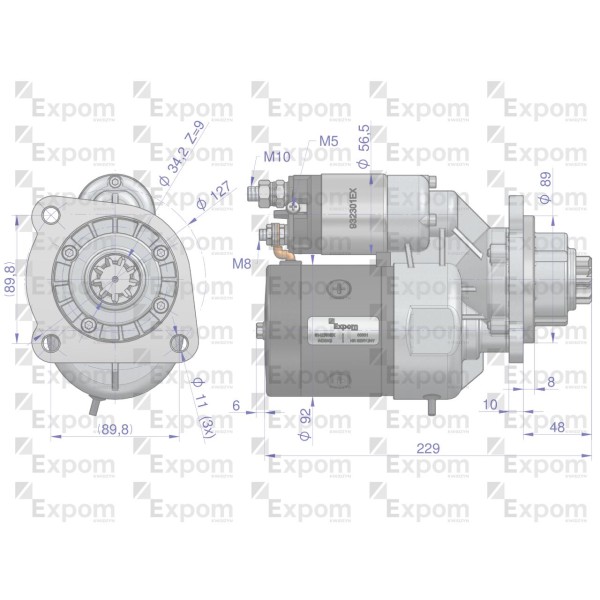 Rozrusznik z reduktorem typu Magneton 9142763EX | Exvi