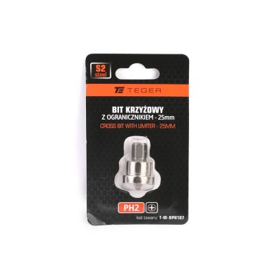 Bit krzyżowy PH 2x25 mm - z ogranicznikiem BPH107 | Exvi