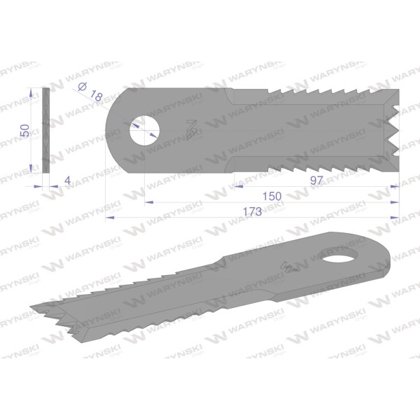 Nóż obrotowy rozdrabniacz słomy WRR173X50X4J | Exvi