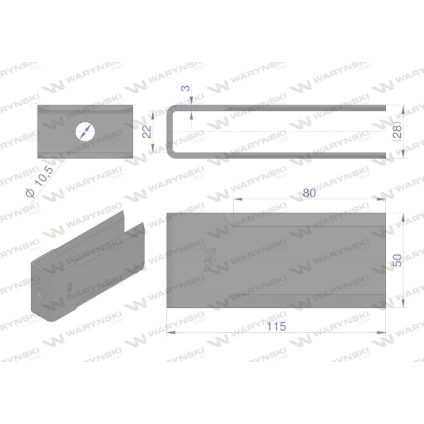Nóż stały rozdrabniacz słomy WRS115X50X3J | Exvi