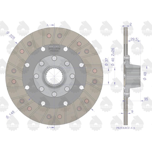 Tarcza sprzęgła napędu przekaźnika II 42211051PU | Exvi