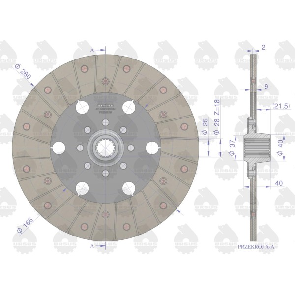 Tarcza sprzęgła napędu ciągnika 46411011PU | Exvi