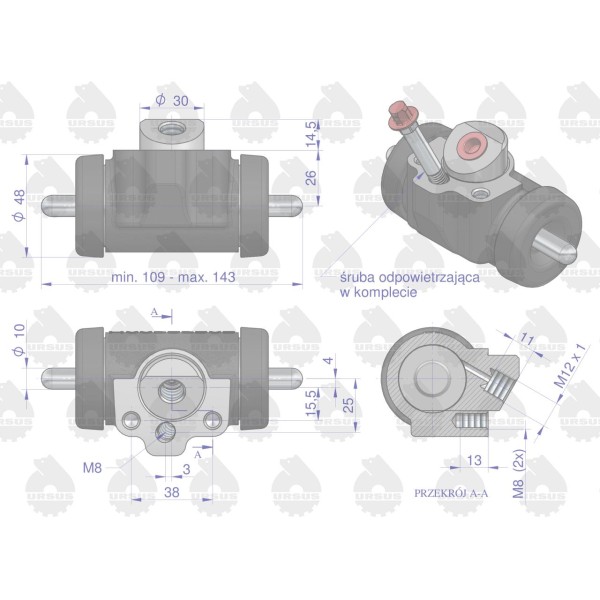 Cylinderek hamulcowy 952620 C-360 50/52-620/0 | Exvi