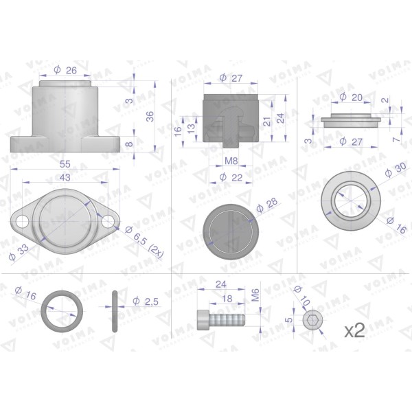 Zatrzask do rozdzielacza sterowanego V-R40L-ZAT | Exvi