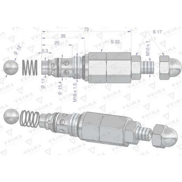 Zawór bezpieczeństwa przelewowy V-R40L/80L-ZAW | Exvi