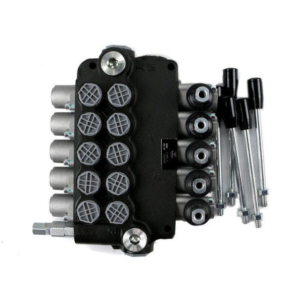 Rozdzielacz hydrauliczny 5-sekcyjny 80L V-R80L-5 | Exvi