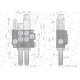 Rozdzielacz hydrauliczny 2-sekcyjny 40L V-R40L-2LX1P | Exvi