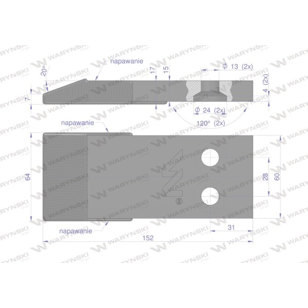 Dłuto redlicy głębosza skręcanego 1435302101 | Exvi