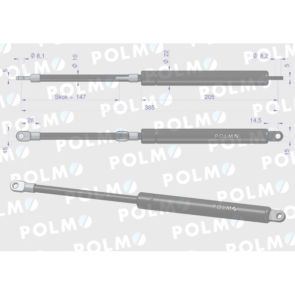 Siłownik podnoszenia maski John Deere AL57946P | Exvi