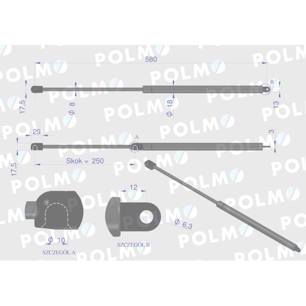 Siłownik podnoszenia maski New Holland 5166403P | Exvi