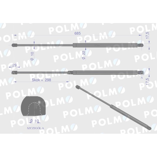 Siłownik podnoszenia maski New Holland 82/01-109/2 | Exvi