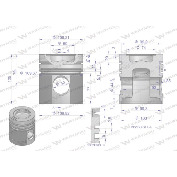 Zestaw naprawczy MTZ-245 Waryński 245-1000108-B | Exvi