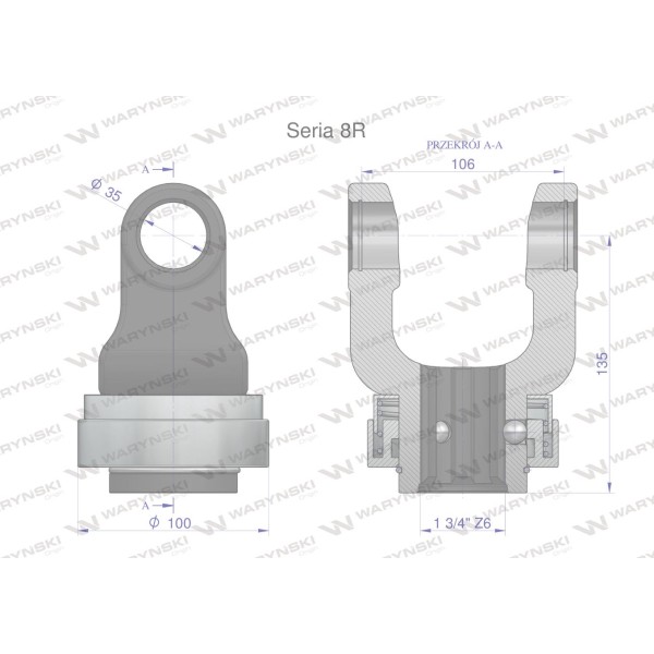 Widłak z pierścieniem 1 3/4 Z6 - 35X106 WR527802 | Exvi