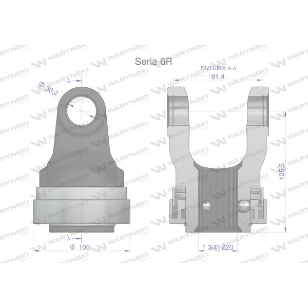 Widłak z pierścieniem 1 3/4 Z20 - 30.2X91.4 WR727602 | Exvi