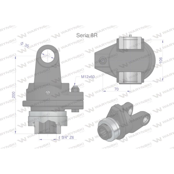 Sprzęgło na kołek wału Seria 8R 3500Nm WR254873 | Exvi