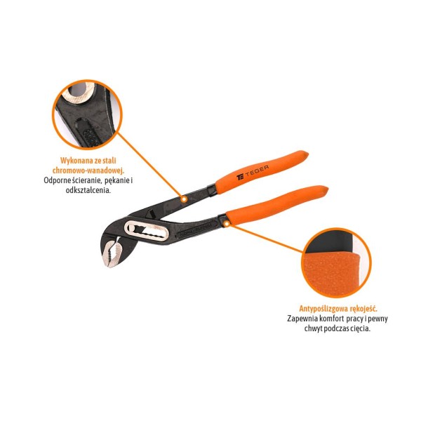 Szczypce nastawne do rur 180 mm / TEGER SZB006 | Exvi