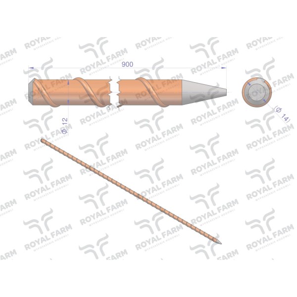 Palik Słupek z włókna szklanego 12mm RF-102012090 | Exvi