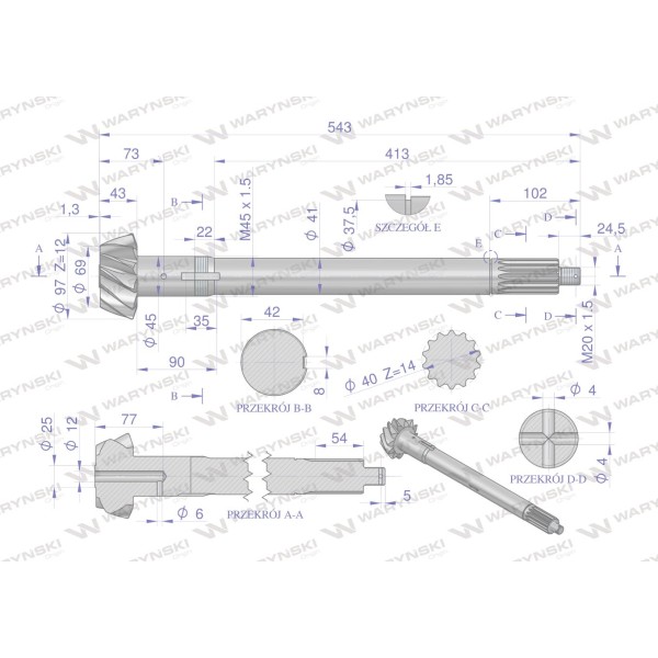 Wałek atakujący z kołem talerzowym C-385 88/17-098/9 | Exvi