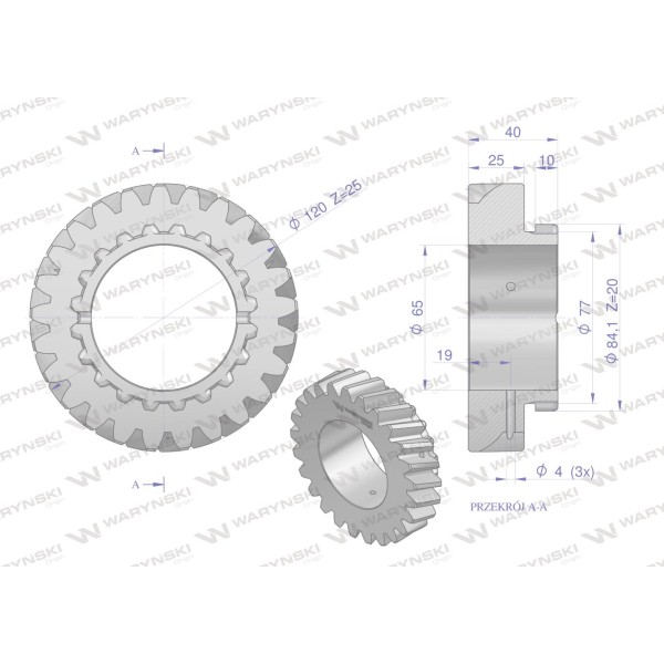 Koło napędzające III bieg 80121023 C-385 80/12-102/3 | Exvi