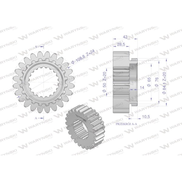 Koło napędzające 80185061 C-385 WARYŃSKI 80/18-506/1 | Exvi