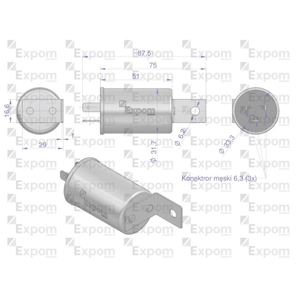 Przerywacz kierunkowskazów Elektroniczny ME-6EEX | Exvi