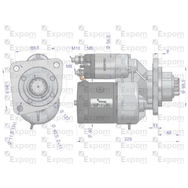 Rozrusznik z reduktorem typu Magneton 9144742EX | Exvi