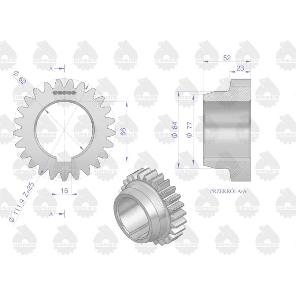 Koło I biegu C-360 ORYGINAŁ URSUS 50/41-965/0 | Exvi