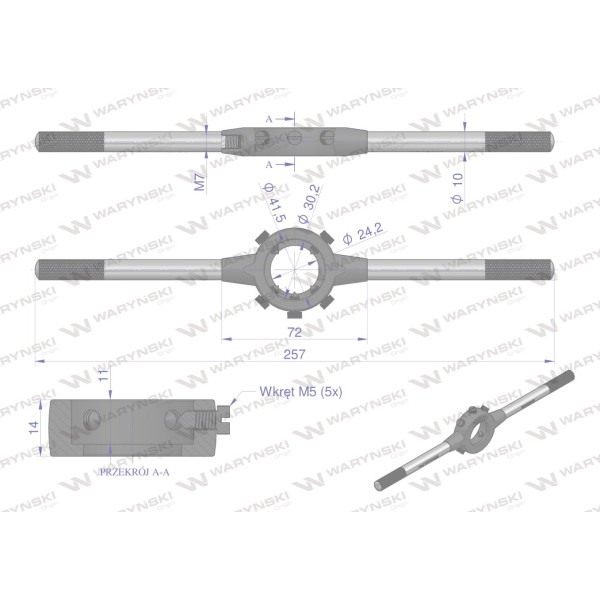 Oprawka 30x11 do narzynek ręcznych M10-M11 WMG319 | Exvi
