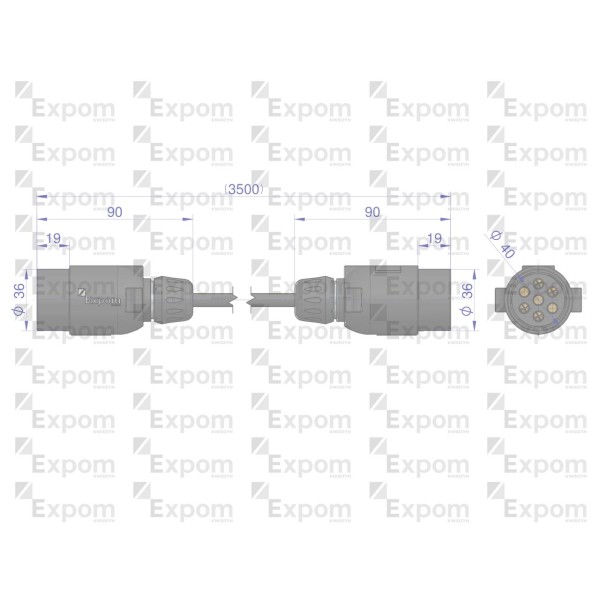 Złącze elektryczne 3.5x5 typu wtyczka ZEWW3.5X5EX | Exvi